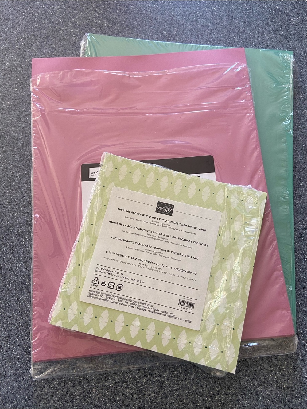 Stampin’ up’ 6x6 reversible paper and two packs of 8 1/2 x 11 cardstock